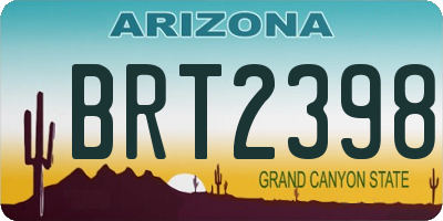 AZ license plate BRT2398