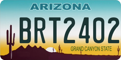 AZ license plate BRT2402