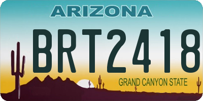 AZ license plate BRT2418