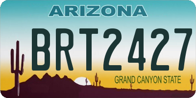 AZ license plate BRT2427