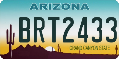 AZ license plate BRT2433