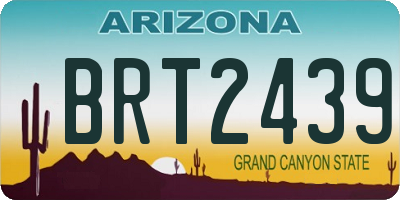 AZ license plate BRT2439