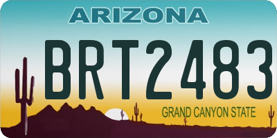 AZ license plate BRT2483