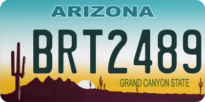 AZ license plate BRT2489