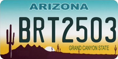 AZ license plate BRT2503