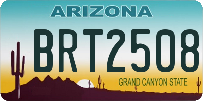 AZ license plate BRT2508