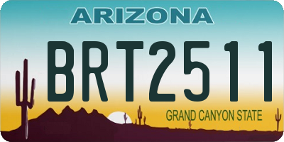 AZ license plate BRT2511