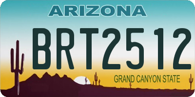 AZ license plate BRT2512
