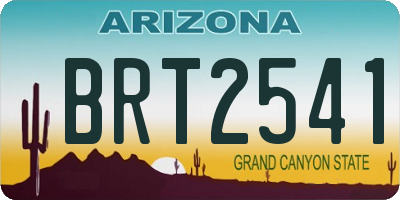 AZ license plate BRT2541