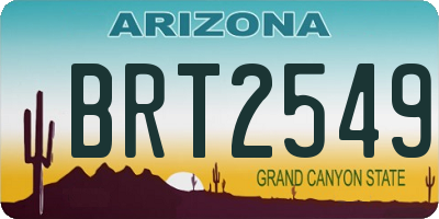 AZ license plate BRT2549