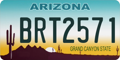 AZ license plate BRT2571