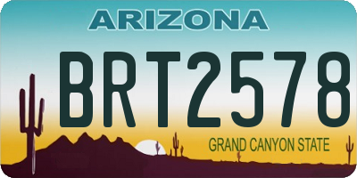AZ license plate BRT2578