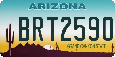 AZ license plate BRT2590