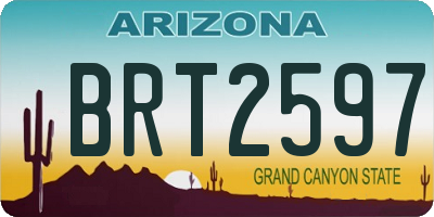 AZ license plate BRT2597