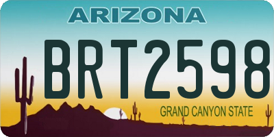 AZ license plate BRT2598
