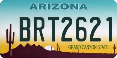 AZ license plate BRT2621