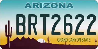 AZ license plate BRT2622
