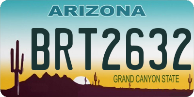 AZ license plate BRT2632