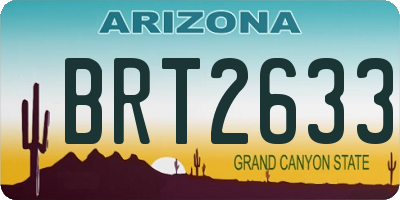 AZ license plate BRT2633