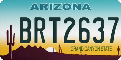 AZ license plate BRT2637
