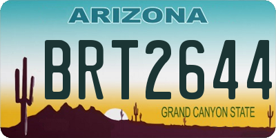 AZ license plate BRT2644
