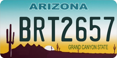 AZ license plate BRT2657