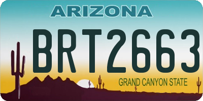 AZ license plate BRT2663