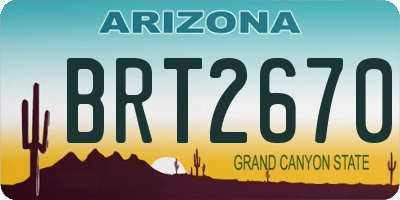 AZ license plate BRT2670