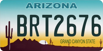 AZ license plate BRT2676