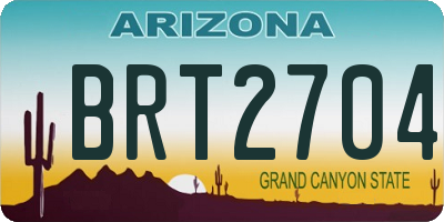 AZ license plate BRT2704