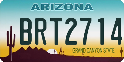 AZ license plate BRT2714