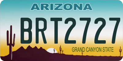 AZ license plate BRT2727