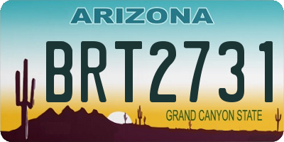AZ license plate BRT2731