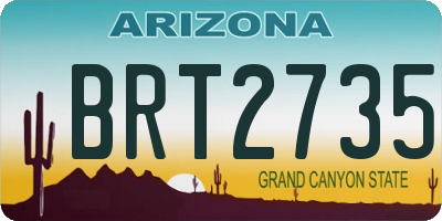 AZ license plate BRT2735