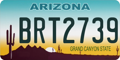 AZ license plate BRT2739