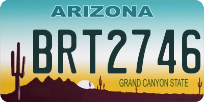 AZ license plate BRT2746