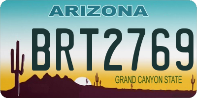 AZ license plate BRT2769