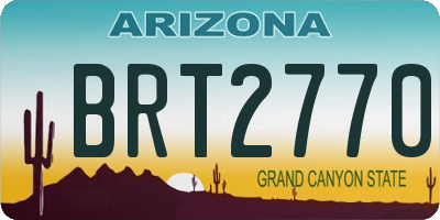 AZ license plate BRT2770