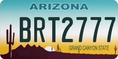 AZ license plate BRT2777