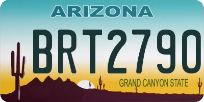 AZ license plate BRT2790