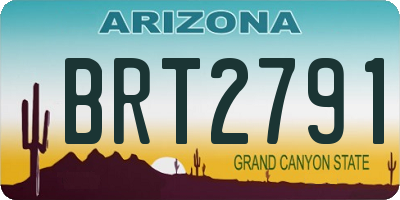 AZ license plate BRT2791