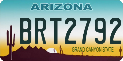 AZ license plate BRT2792