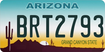 AZ license plate BRT2793