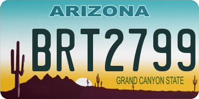 AZ license plate BRT2799