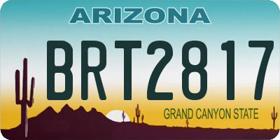 AZ license plate BRT2817