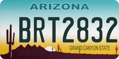 AZ license plate BRT2832
