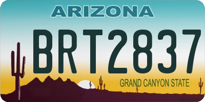 AZ license plate BRT2837