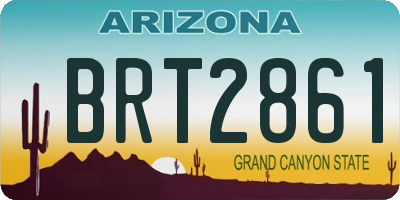 AZ license plate BRT2861