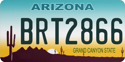 AZ license plate BRT2866