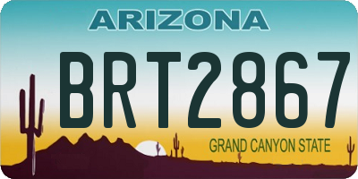 AZ license plate BRT2867